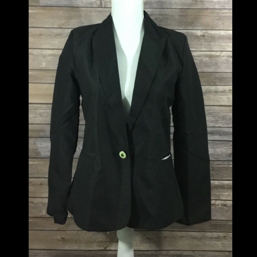 Zara Womens Button Down Blazer Suit Jacket V13
